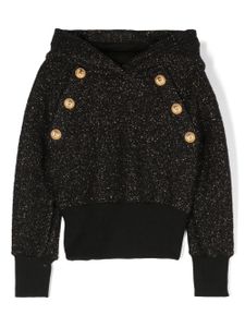 Balmain Kids hoodie à paillettes - Noir