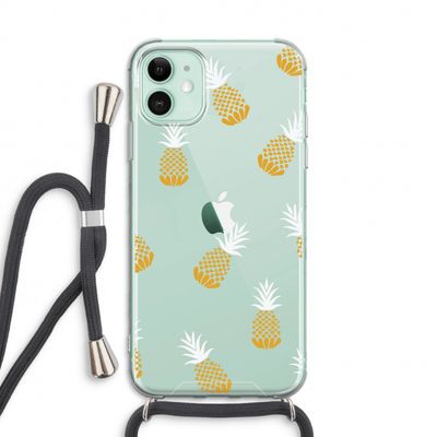 Ananasjes: iPhone 11 Transparant Hoesje met koord