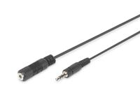 Digitus DB-510200-015-S Jackplug Audio Aansluitkabel [1x Jackplug male 3,5 mm - 1x Jackplug female 3,5 mm] 1.50 m Zwart Afgeschermd (enkel), Rond