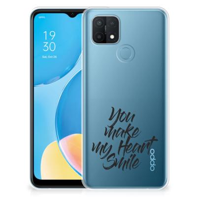 OPPO A15 | Siliconen hoesje | met naam Heart Smile OPPO A15 | Siliconen hoesje | met naam Heart Smile
