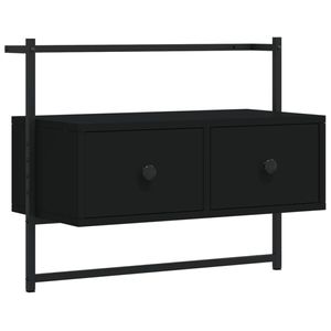 vidaXL Tv-meubel wandgemonteerd 60,5x30x51 cm bewerkt hout zwart