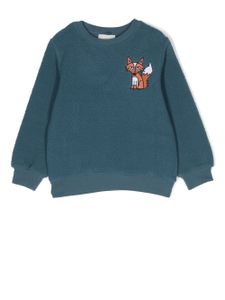 Stella McCartney Kids sweat texturé à patch logo - Bleu