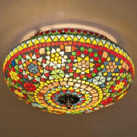 Plafondlamp oosterse mozaïek plafonniere 2x E27 fitting 25 cm
