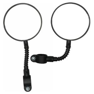 Benson Fietsspiegel - 2x - D8 cm - flexibel - met reflector - zwart - rond