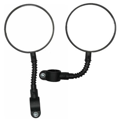 Benson Fietsspiegel - 2x - D8 cm - flexibel - met reflector - zwart - rond