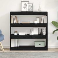 Boekenkast Zwart eiken 100 x 30 x 103 cm Bewerkt hout
