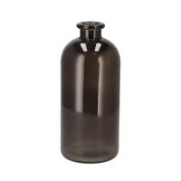 Bloemenvaas fles model - helder gekleurd glas - zwart - D11 x H25 cm - thumbnail