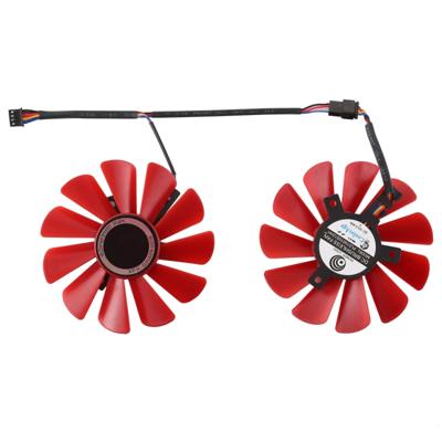 DC 12V 0.4A 4 Pin vrouwelijke rode blad desktopcomputer Radiator Cooling Fan CPU koelventilator Diameter: 8.5 mm paren