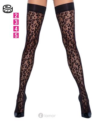 * COTTELLI LEGWEAR Halterloze kousen in panterprint, CC 2520656
