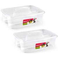 PlasticForte Sorteerbak - 2x stuks - 40 x 29 x 16 cm - vakjesbak gereedschapskist - kunststof