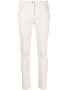 Brunello Cucinelli pantalon droit à patch logo - Blanc