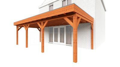 Trendhout Aanbouwveranda Ancona 735x390 cm - plat dak- - Hout- Trendhout