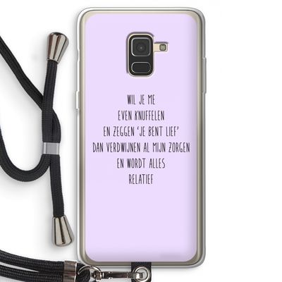 Relatief: Samsung Galaxy A8 (2018) Transparant Hoesje met koord