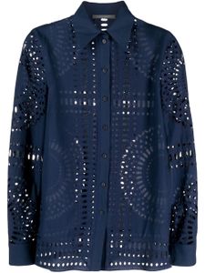 Alberta Ferretti Broderie anglaise blouse - Blauw