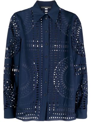 Alberta Ferretti Broderie anglaise blouse - Blauw