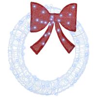 Krans met LED -striplichten Koudwit 75 cm Acryl