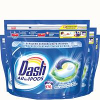 Dash All in 1 Wasmiddel Pods Regular Wit - 4x44 Wasbeurten - Voordeelverpakking - thumbnail