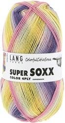 Lang Yarns Super Soxx Color 4-PLY 510 Geel/Paars/Oranje/Rose 1143 Kaapstad