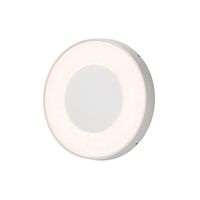 Wandlamp Konstsmide Carrara 7985-250 mat wit round 27cm remote control, vandalismebestendig glas