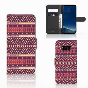 Samsung Galaxy S8 Telefoon Hoesje Aztec Paars