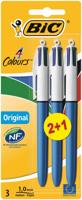 Bic Colours Original 4-kleurenbalpen, medium, klassieke inktkleuren, blauw, op blister 2+1 gratis Bic Colours Original 4-kleurenbalpen, medium, klassieke inktkleuren, blauw, op blister 2+1 gratis