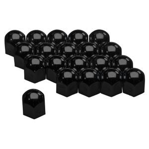 Set universele wielmoerkapjes - Zwart Staal - 17mm - set á 20 stuks SYWN17B