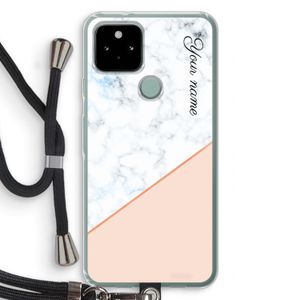 Marmer in stijl: Pixel 5 Transparant Hoesje met koord