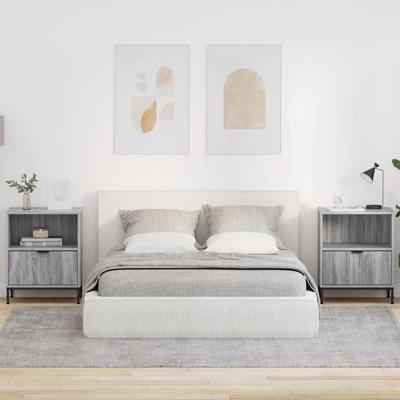 Nachtkastjes 2 pcs Grijs sonoma 49 x 36 x 61 cm Bewerkt hout