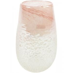 High Vase Ivy Vulcan Pearl Pink transparante roze hoge glazen vaas 14x24 cm