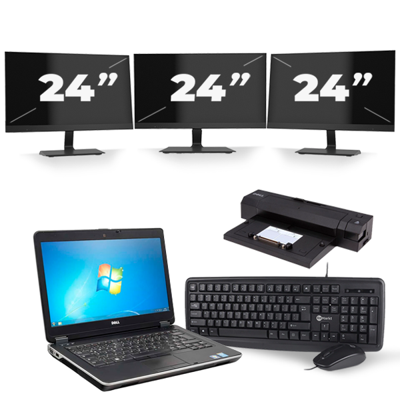 Dell Latitude E6440 - Intel Core i7-4e Generatie - 14 inch - 8GB RAM - 256GB SSD - Windows 11 + 3x 24 inch Monitor