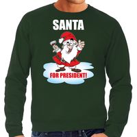 Santa for president Kersttrui / Kerst outfit groen voor heren