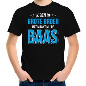 Grote broer de baas cadeau t-shirt zwart jongens / kinderen