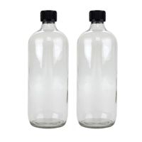 10x Glazen ronde flessen met schroefdoppen 1000 ml