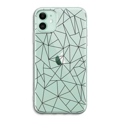 Geometrische lijnen zwart: iPhone 11 Transparant Hoesje