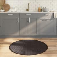 VidaXL Vloerkleed rond 100 cm bamboe donkerbruin