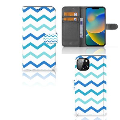 iPhone 14 Plus | Telefoon Hoesje | Zigzag Blauw