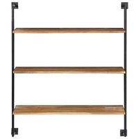 The Living Store Wandplank Massief Acaciahout - 94 x 35 x 113 cm - Met 3 schappen - thumbnail