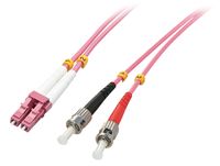 Lindy 46351 Glasvezel kabel 2 m LC ST OM4 Roze