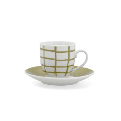 Kopje met schoteltje Quid Kansas Groen Keramisch 90 ml (6 Stuks)