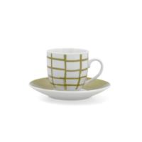 Kopje met schoteltje Quid Kansas Groen Keramisch 90 ml (6 Stuks)