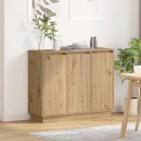 LED Sideboard Artisan Eiken 90 x 32 x 75 cm Bewerkt hout