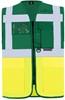 Korntex KX802 Executive Multifunctional Safety Vest Berlin - Paramedic Green/Signal Yellow - L