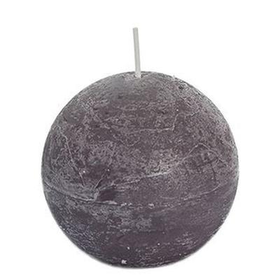 Bolkaars - taupe - 8 cm - rustiek - 24 branduren - kaarsen