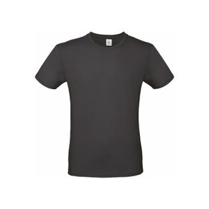 Zwart basic grote maten t-shirt met ronde hals voor heren van katoen