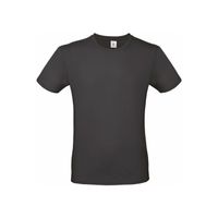 Zwart basic grote maten t-shirt met ronde hals voor heren van katoen 4XL  -