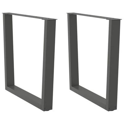 Eettafelpoten 2 st V-vormig 90x(72-73,3) cm staal antraciet