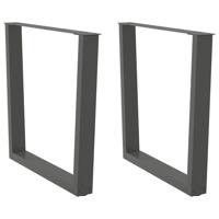 Eettafelpoten 2 st V-vormig 90x(72-73,3) cm staal antraciet
