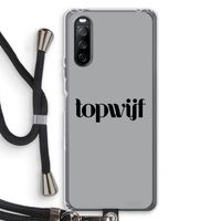 Topwijf Grijs Zwart: Sony Sony Xperia 10 III Transparant Hoesje met koord