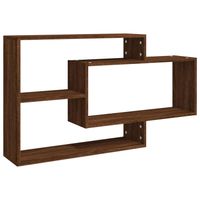 The Living Store Wandschap Bruineiken - 104 x 20 x 58.5 cm - Bewerkt hout