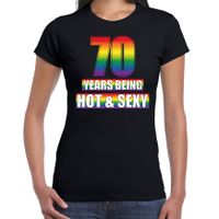 Hot en sexy 70 jaar verjaardag cadeau t-shirt zwart voor dames - Gay/ LHBT kleding / outfit